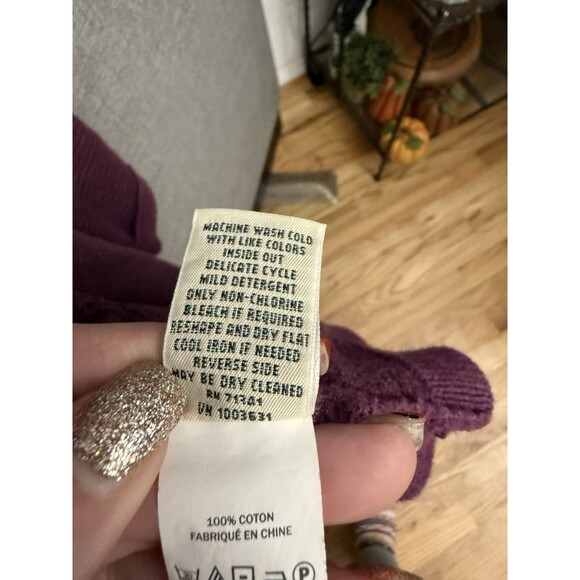 LL Bean Pima Cotton Open-Front Cardigan Sweater Purple Women's Small S petite - Picture 5 of 7